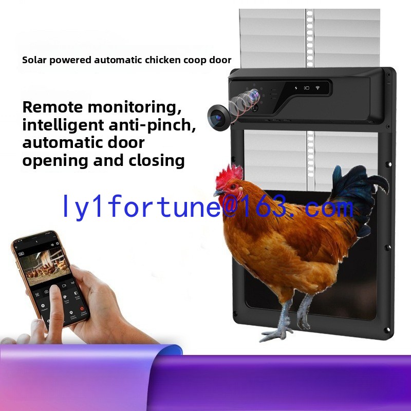 Automatic Chicken Door Opener Solar - Ouvre-porte automatique pour poulailler, avec caméra