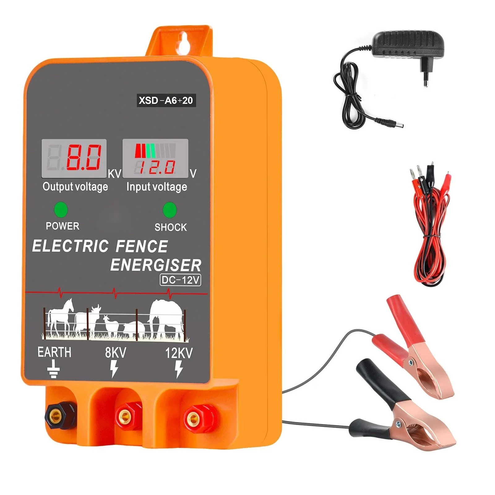 Livestock Fence Energizer 12V - Électrificateur de clôture électrique 20 km,