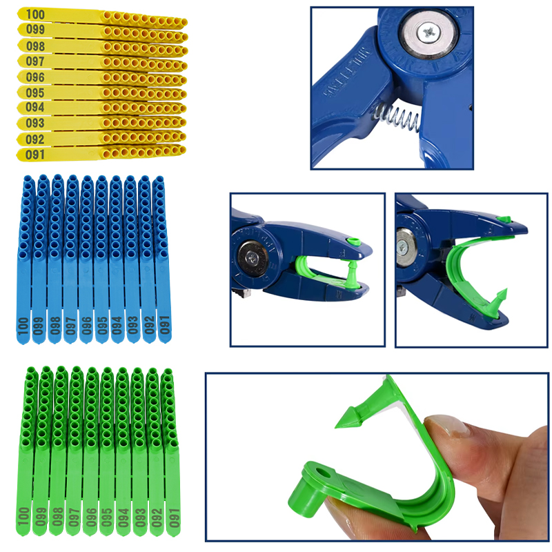 Cattle Ear Tag Applicator - 100 pièces étiquette d'oreille de mouton