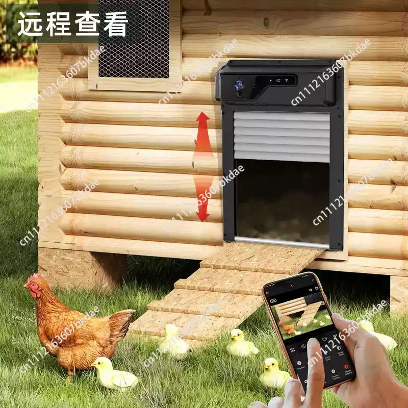 Automatic Chicken Door Opener Solar - Ouvre-porte de poulailler à télécommande automatique,