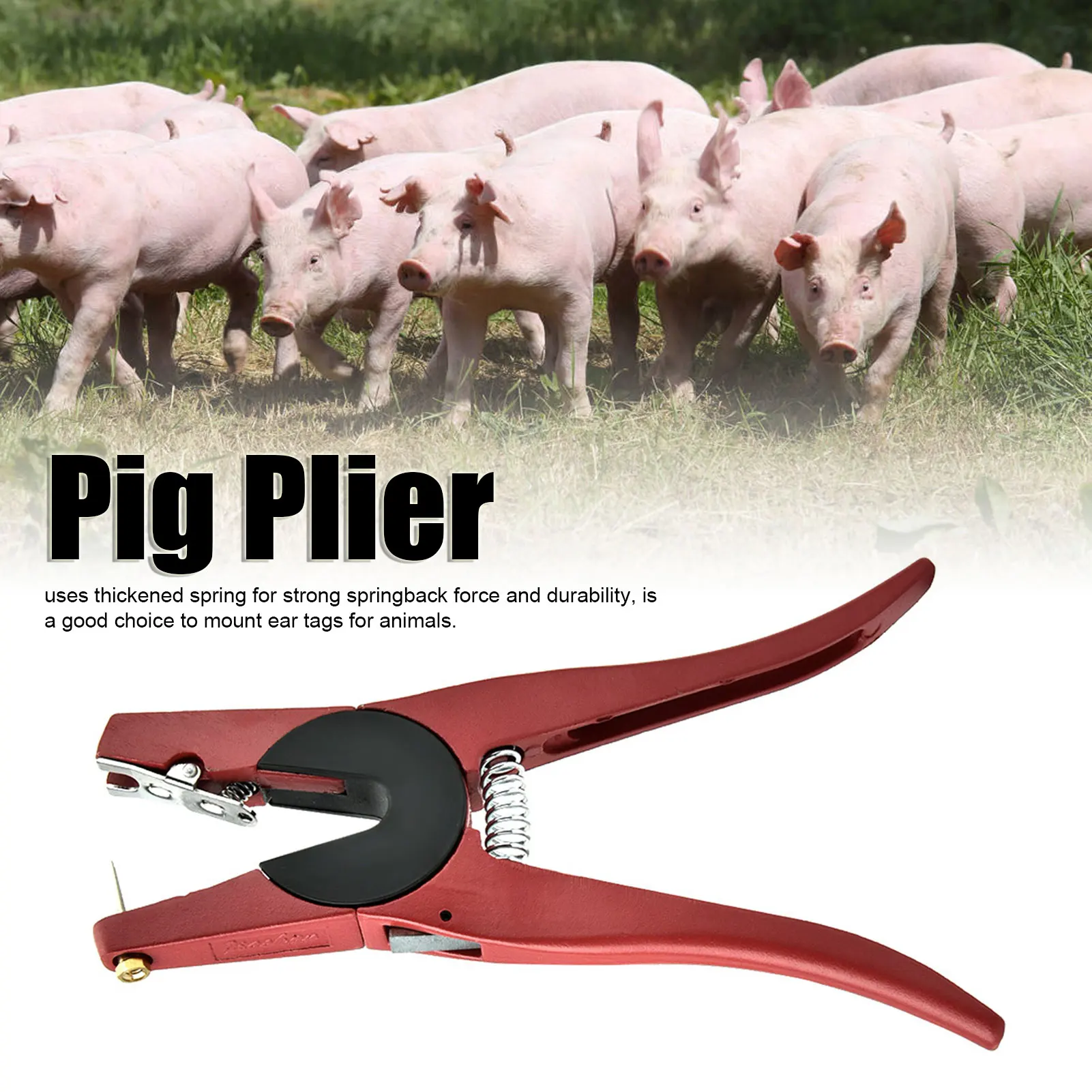 Cattle Ear Tag Applicator - Pince ergonomique en alliage rouge pour