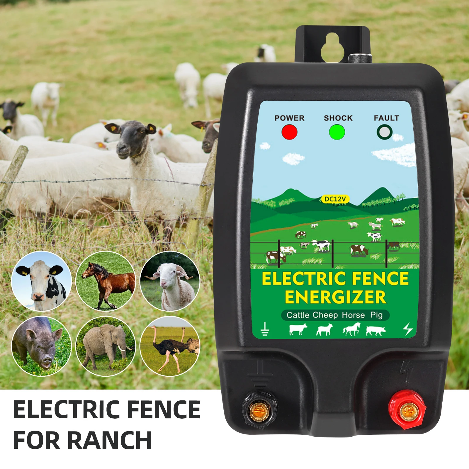 Livestock Fence Energizer 12V - Chargeur de clôture électrique haute tension