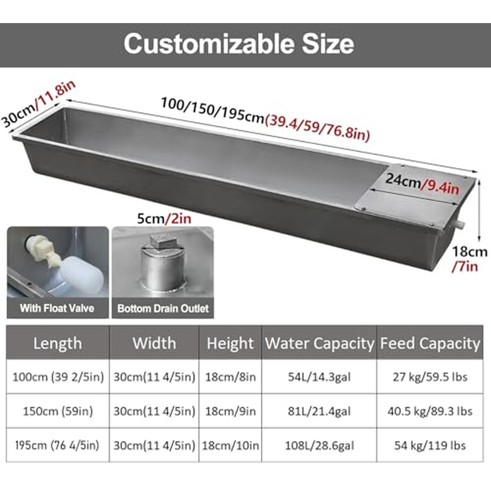 Goulottes à eau galvanisées ro - Livestock Water Trough Float Valve avis et prix