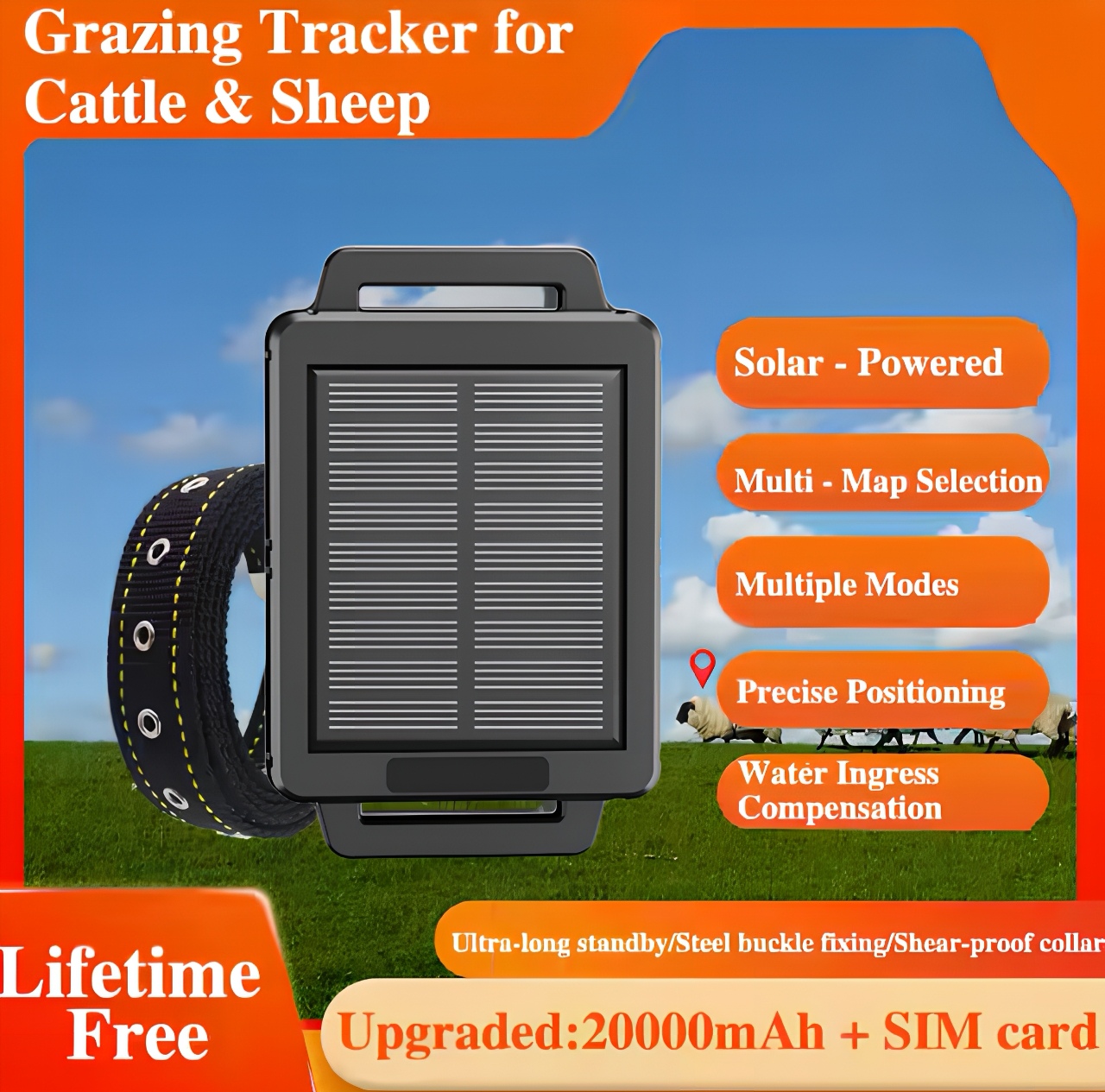 Traceur GPS intelligent 4G Bei - Animal Gps Tracker 4G Solar avis et prix