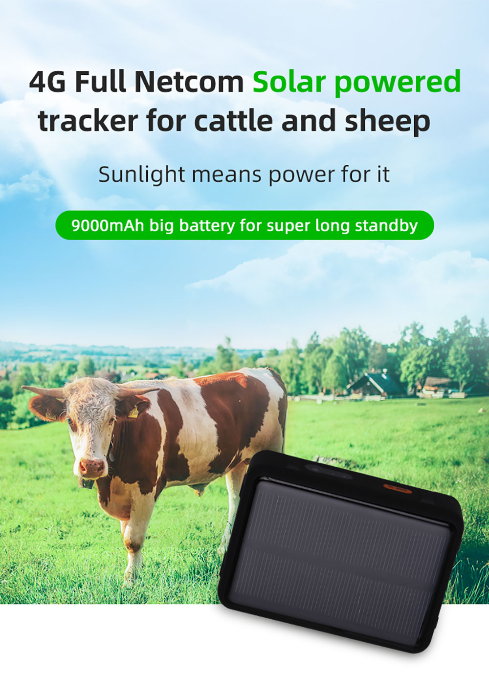 Traqueur GPS pour vache et mou - Animal Gps Tracker 4G Solar avis et prix